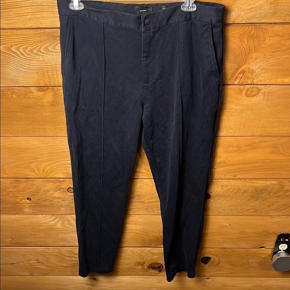 VINCE Trouser Pants Men’ 33x29 Black Cotton Career Wedding Event Cocktail Office - Picture 1 of 9